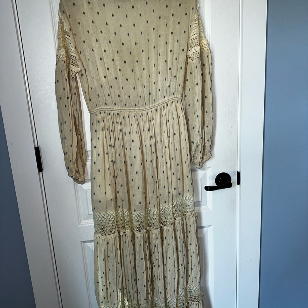Free People Cream Long Sleeve Maxi Dress Sada - Picture 4 of 7